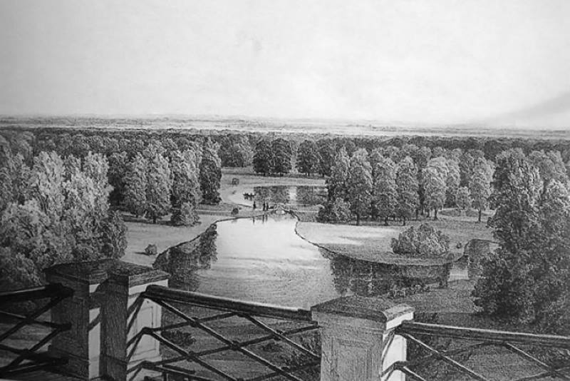 Pogled s Vidikovca na Gornje i Donje jezero. Litografija Ivana Zaschea iz 1852.