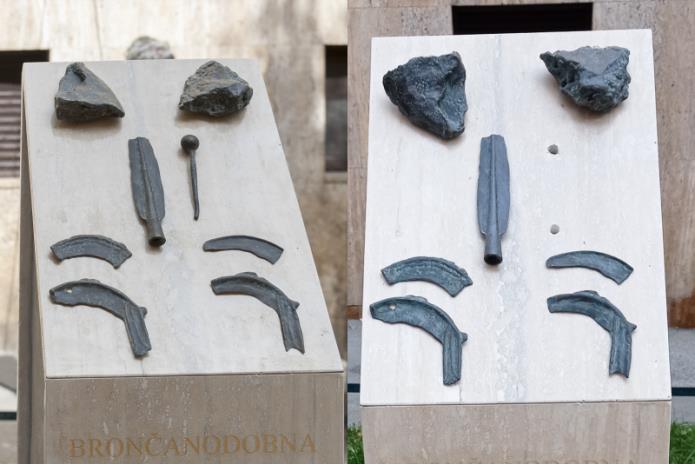 Nepoznati vandal oštetio spomenik Brončanodobna ostava u Dežmanovoj ulici